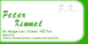 peter kimmel business card